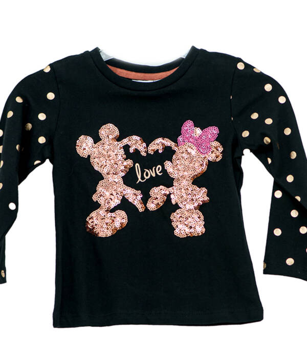 Παιδική μπλούζα για κορίτσι με minnie & mickey της disney.