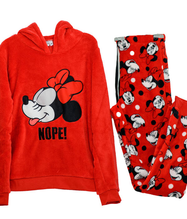 Πιτζάμα φλις για κορίτσι με την minnie της disney Κόκκινο χρώμα