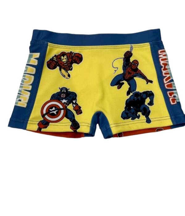 Παιδικo μαγιό σε γραμμή boxer για αγόρια με super ήρωες της Marvel Κίτρινο