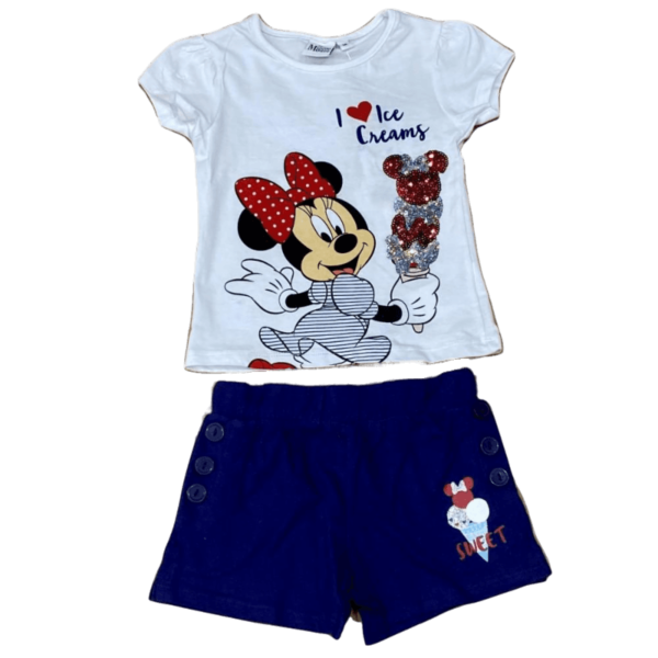 Σετ Μπλουζα - Σορτς για κορίτσι με Minnie ice cream της Disney - Μπλε