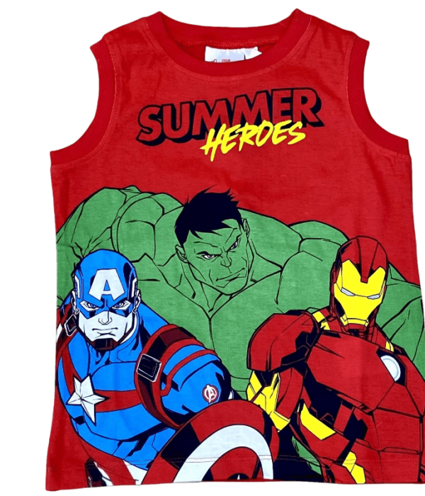 Παιδική αμάνικη μπλούζα για αγόρι με ήρωες Avengers (Hulk, Captain America, Iron Man) της Marvel