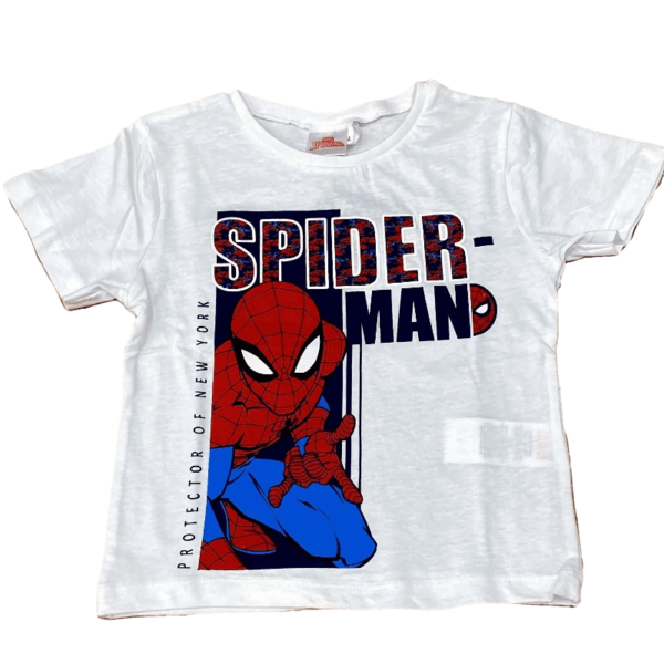 Spiderman Παιδική Mπλούζα Kοντομάνικη για Aγόρι NY - Λευκή