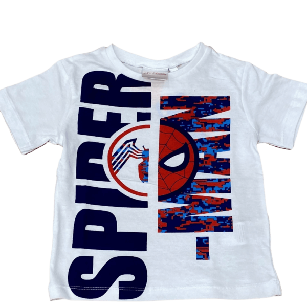 Spiderman Παιδική μπλούζα κοντομάνικη για αγόρι με στρογγυλή φιγούρα - Λευκή