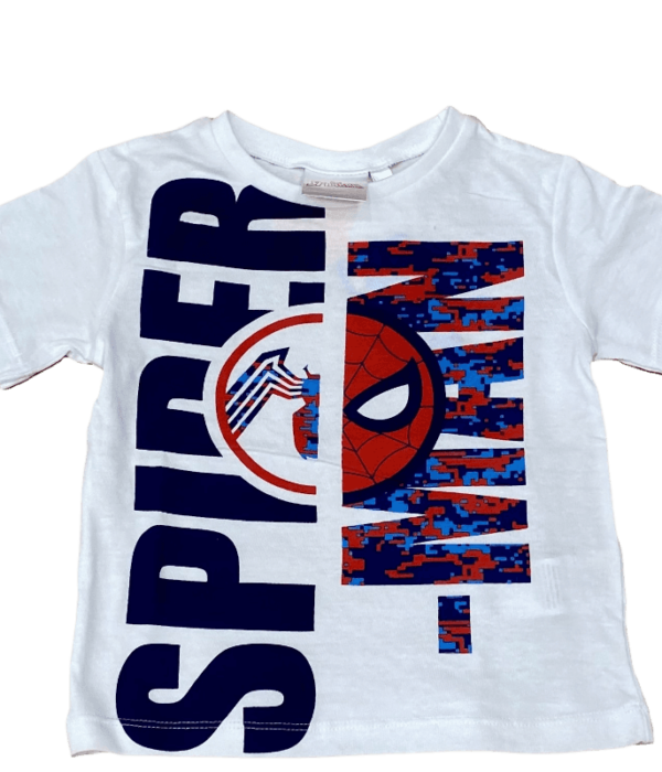 Spiderman Παιδική μπλούζα κοντομάνικη για αγόρι με στρογγυλή φιγούρα - Λευκή