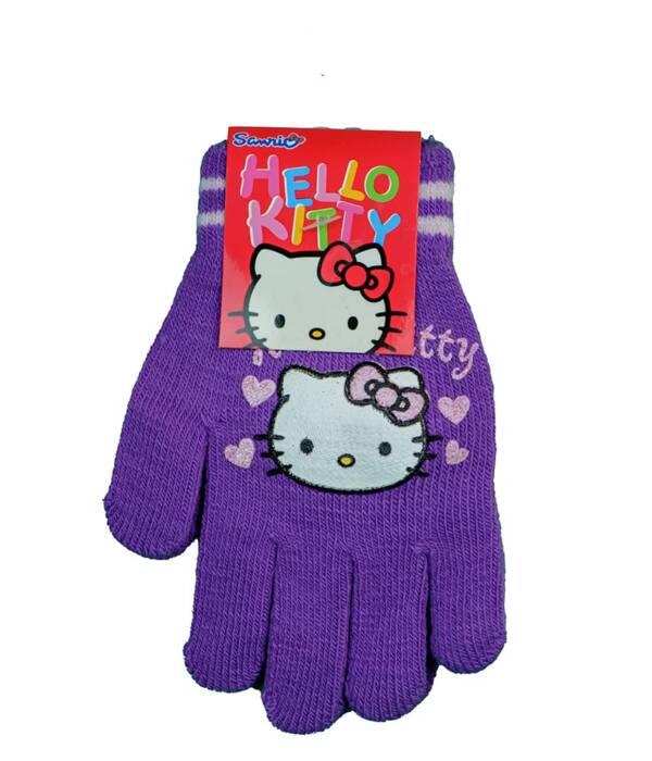 Γάντια Hello Kitty για κορίτσια 3-8 ετών - Μωβ