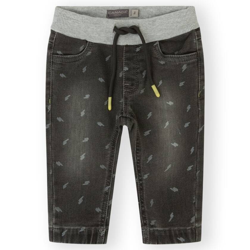Βρεφικό τζιν παντελόνι για αγόρι μαυρο χρώμα με σχέδια ( Canada House)
