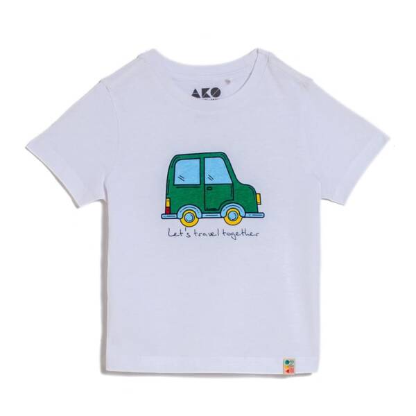 Παιδική μπλούζα για αγόρι κοντομάνικη "Lets travel together" 1-5
