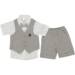 Παιδικό Καλοκαιρινό σετ 4 τεμαχίων για αγόρι, με γιλέκο, πουκάμισο, βερμούδα και παπιγιόν