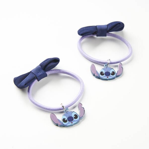 Σετ 2 λαστιχάκια μαλλιών μπλε Stitch Disney