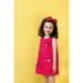 Παιδικό φόρεμα για κορίτσι φούξια με καρδούλες και κρόσσια (AGATHA)