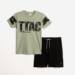 Βαμβακερό σετ 2 τεμαχίων με σορτς και κοντομάνικο μπλουζάκι για αγόρι 6-12  (Funky)