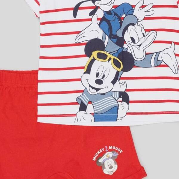 Βρεφικό βαμβακερό σετ mickey ριγέ για αγόρι από 06-24 μηνών (Disney) - Image 3