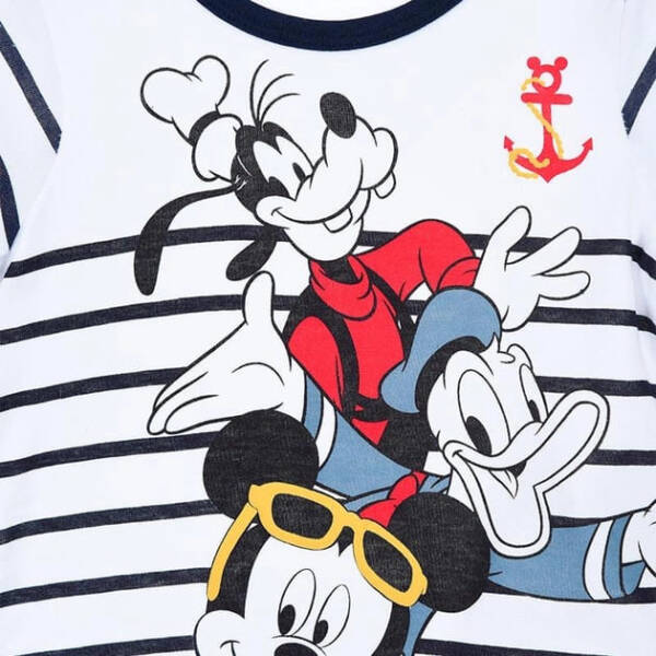 Βρεφικό βαμβακερό σετ Disney Mickey ριγέ μπλε για αγόρι 06-24 μηνών - Image 3