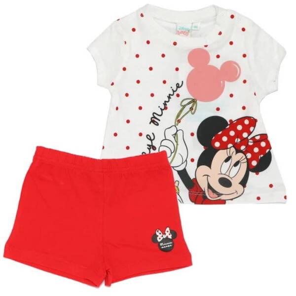 Βρεφικό βαμβακερό σετ minnie με πουα σχέδιο για κορίτσι από 06-24 μηνών (Disney)