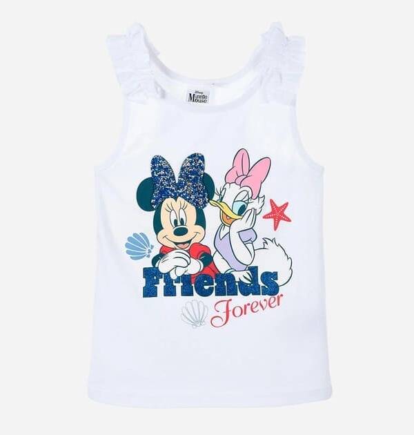 Παιδική μπλούζα για κορίτσι με την minnie και την daisy σε χρώμα λευκό από 3-8 χρονών (Disney)