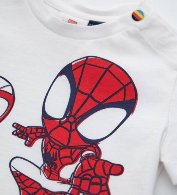 Βαμβακερό σετ λευκή μπλούζα - μπλε σορτς Spidey - Original Marines - Image 4