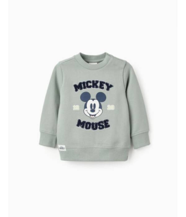 Βρεφικό Βαμβακερό Φούτερ για Aγόρι με τον Mickey σε πράσινο χρώμα (ZIPPY)