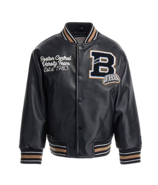 JACKET Κολεγιακό Μαύρο Δερματίνη Για Αγόρια (Original Marines)
